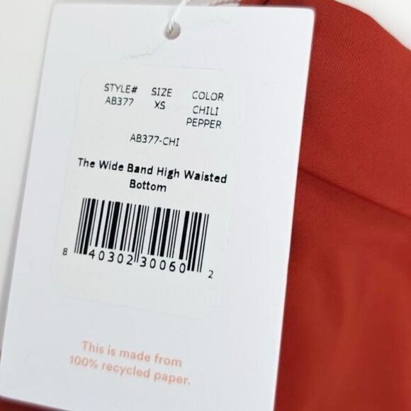 Andie Swim Wide Band High Waisted Bikini Bottom in Chili Pepper Size XS NWT - Picture 7 of 11